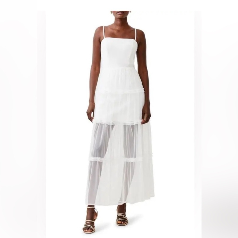 French Connection Strapless whisper strappy dress with tulle